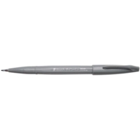 Stylo feutre Brush Sign Pen SES15 pointe pinceau flexible gris - Pentel