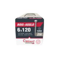 Vis technique TORX zingué blanc - 6 x60 mm - boîte de 250 pièces - Gedimat - GEDIMAT PERFORMANCE PRO