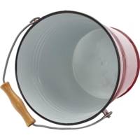 Seau rouge en acier émaillé vitrifié 5,5 l 22cm
