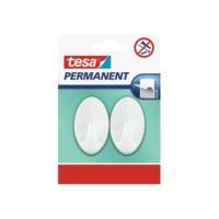 Pack 2 Crochets Adhésifs Permanents Ovales Taille L blanc