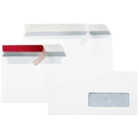 Boîte de 500 Enveloppes DL 110 x 220 mm fenêtre à droite 35x100mm 80g Blanc Avec bande
