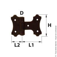 Charnière intermédiaire - h.95mm - noir - Gedimat