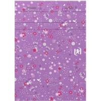 Bloc-notes floral agrafé ligné 160 pages 90g 105x148mm motif aléatoire