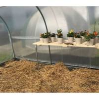 Jeu de 2 supports avec tablette bois pour serre - Serres Tonneau