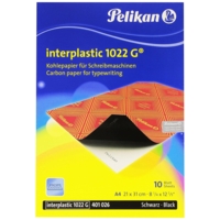 Paquet de 10 feuilles de papier carbone interplastic 1022 G Machine Noir