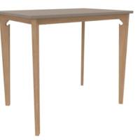 Mange debout 120x80 4 pieds Wood - chant PVC - Piètement vernis