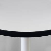 Table pied blanc Ø120cm blanc chants noir - intérieur - RestooTab