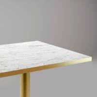 Plateau de table rectangle Calacatta & laiton - RestooTab