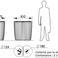 Corbeille 2X100 Litres collecte par le dessus bi-flux EASY