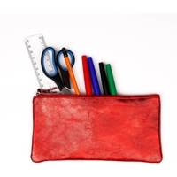 CUIRISÉ Trousse cuir Plate 22x11cm Rouge
