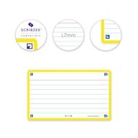 Paquet de 32 Fiches Bristol flashcards 2.0 Non Perforées 75x125 mm A7 ligné jaune