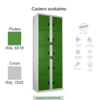 Bloc de 10 Casiers Scolaires Visitables – Sécurité et Robustesse