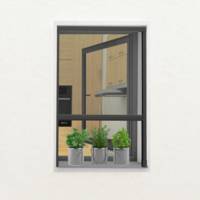 Moustiquaire enroulable aluminium coloris Gris - 125 x 170 cm - Gedimat - EASY LIFE