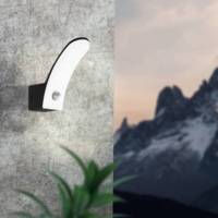Applique extérieure FIUMICINO led IP44 alu noir 11W - Gedimat - EGLO