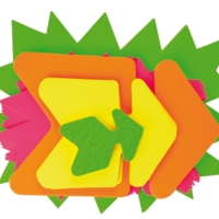 Paquet de 50 Cartons Fluo Double Face Assortis