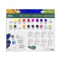 Studio Acrylics Set 20 x 20 ml + 1 pinceau - PÉBÉO