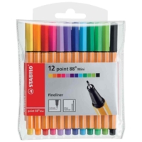 Pochette de 12 Stylo-Feutre POINT 88 MINI Pointe Fine 0,4 mm - STABILO