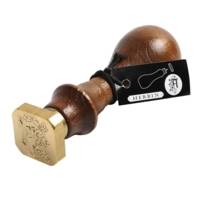 Sceau à vis carré avec manche en bois vernis ( Enluminé) - A