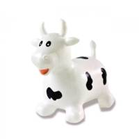 Animal rebondissante vache blanc/noir avec pompe