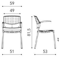 Chaise CINE 4 pieds assise/dossier polypro