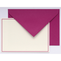 Pack 10 Cartes 300g + 10 Enveloppes 107x152mm "bordées" Vergées Framboise - G.LALO