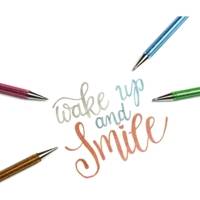 Roller encre gel métallique Dual Metallic, Vert clair + Bleu/Rouge métallique