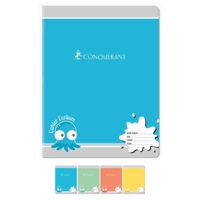 Cahier d'Ecriture 17x22cm 32p 70g Grands Carreaux Seyès 4mm Coloris aléatoires