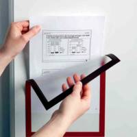 Lot de 5 Cadres d'affichages DURAFRAM Magnétiques A4 Rouge - DURABLE