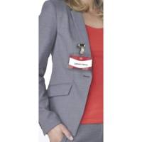 Boite de 25 portes-badge à pince 6x9 cm  + 32 inserts microperforés