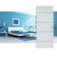 Bloc-porte alvéolaire KETCH gravé à peindre à recouvrement Hui.Néoclyp de 72 à 76 mm - 204 x 83 cm - Gedimat