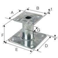 Pied de poteau fixe type A - Gedimat