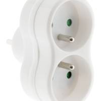 Prise multiple biplite 2 x 16A en façade - blanc - Gedimat - ZENITECH