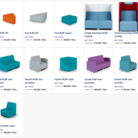 Fauteuil RUBY d'angle en tissu - Mobilier - Équipement collectivité