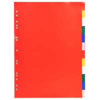 Intercalaires polypropylène souple 12x100e 12 positions A4 Coloré