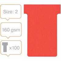 Lot de 100 fiches T indice 2 rouge