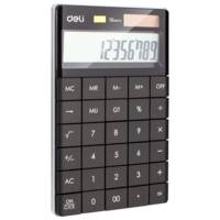 Calculatrice moderne 12 chiffres solaire et pile noir