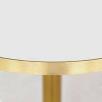 Table pied Doré Ø120cm blanc chants laiton - intérieur - RestooTab