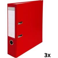 Pack de 3 classeurs à levier Premium, A4, 80 mm, rouge