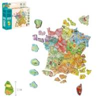100 Magnets Bois Carte de France - départements et Régions française