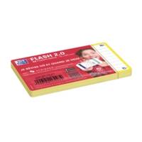 Paquet de 32 Fiches Bristol flashcards 2.0 Non Perforées 75x125 mm A7 ligné jaune