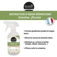Spray 500 ml Destructeur d'odeurs Désinfectant Bambou Jasmin