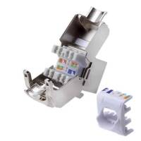 Keystone module Cat 6A blindé 500MHz Gris