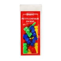 Pack 16 petits chevaux en bois - 4 x 4 couleurs - JEUJURA