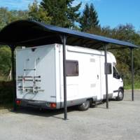 Carport aluminium camping car toit 1/2 rond gris anthracite - 7,62x3620m - 27.51m² - Gedimat
