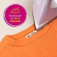 Lot de 100 Etiquettes Vetement Vierge Thermocollantes Inscriptibles Blanc