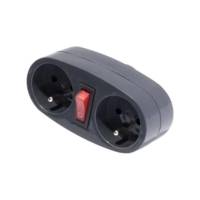 Multiprise Biplite 2 x 16 A avec Interrupteur - Anthracite