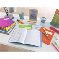 Cahier piqué Koverbook 24x32cm 48 pages grands carreaux PP transparent - Rouge - CLAIREFONTAINE