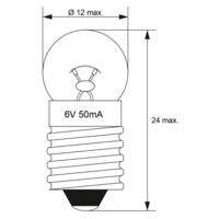 Ampoule Torch Lamp Globular Culot E10 0.3 W 6 V (DC) 50 mA H24mm