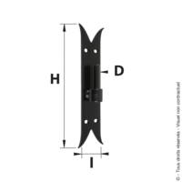 Gond sur platine queue de carpe noir D16 - Gedimat - AFBAT
