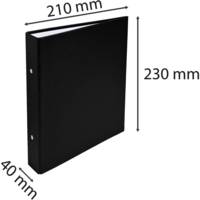 Classeur rembordé prolypropylène 2 anneaux 30mm - A5 Noir - EXACOMPTA